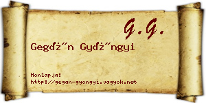 Gegán Gyöngyi névjegykártya